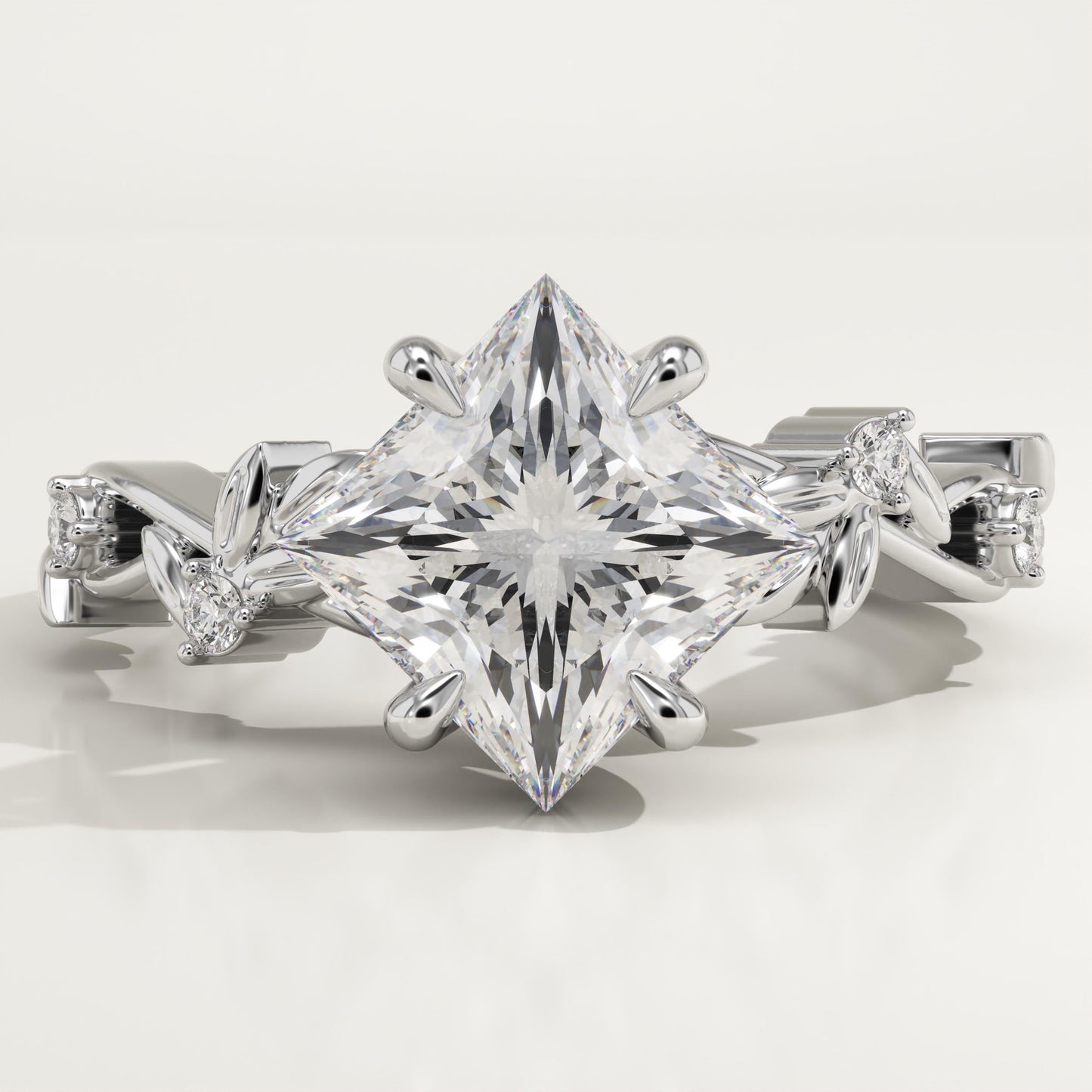 Princess Cut Nature Inspired Lab-Grown Diamond Engagement Ring