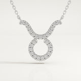 0.12 TCW Round Lab-Grown Diamond Taurus Zodiac Necklace