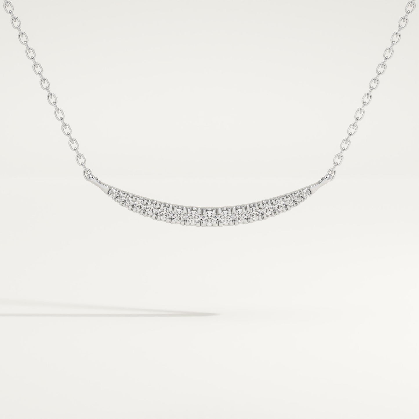 0.091 TCW Round Lab-Grown Diamond Smile Charm Necklace