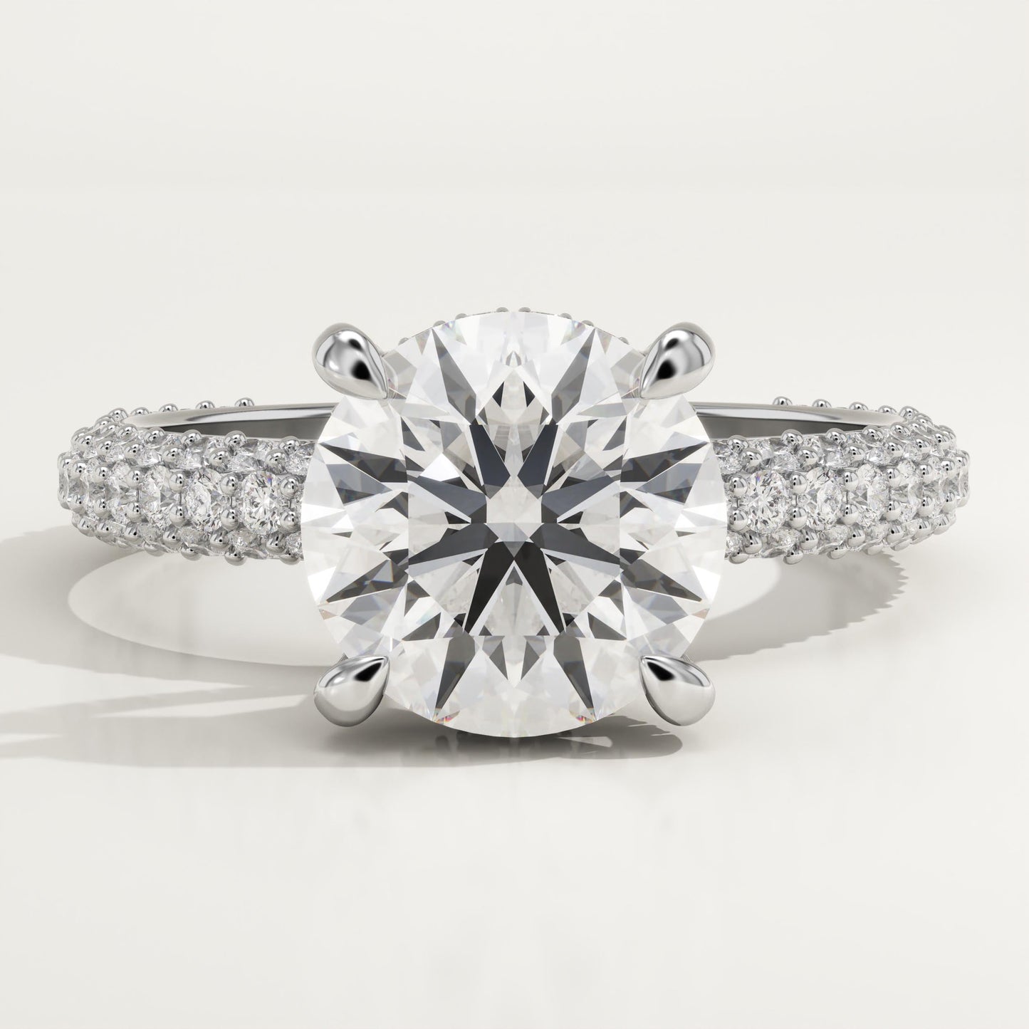 Round Cut Pave Lab-Grown Diamond Engagement Ring
