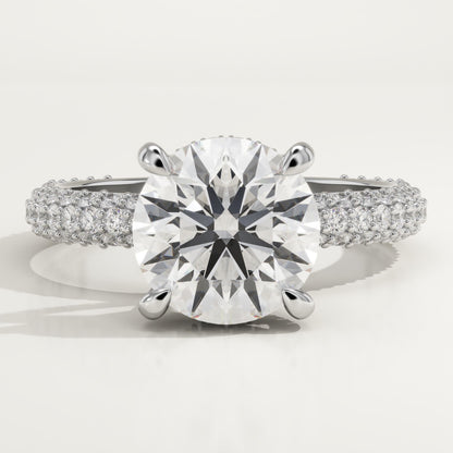 Round Cut Pave Lab-Grown Diamond Engagement Ring