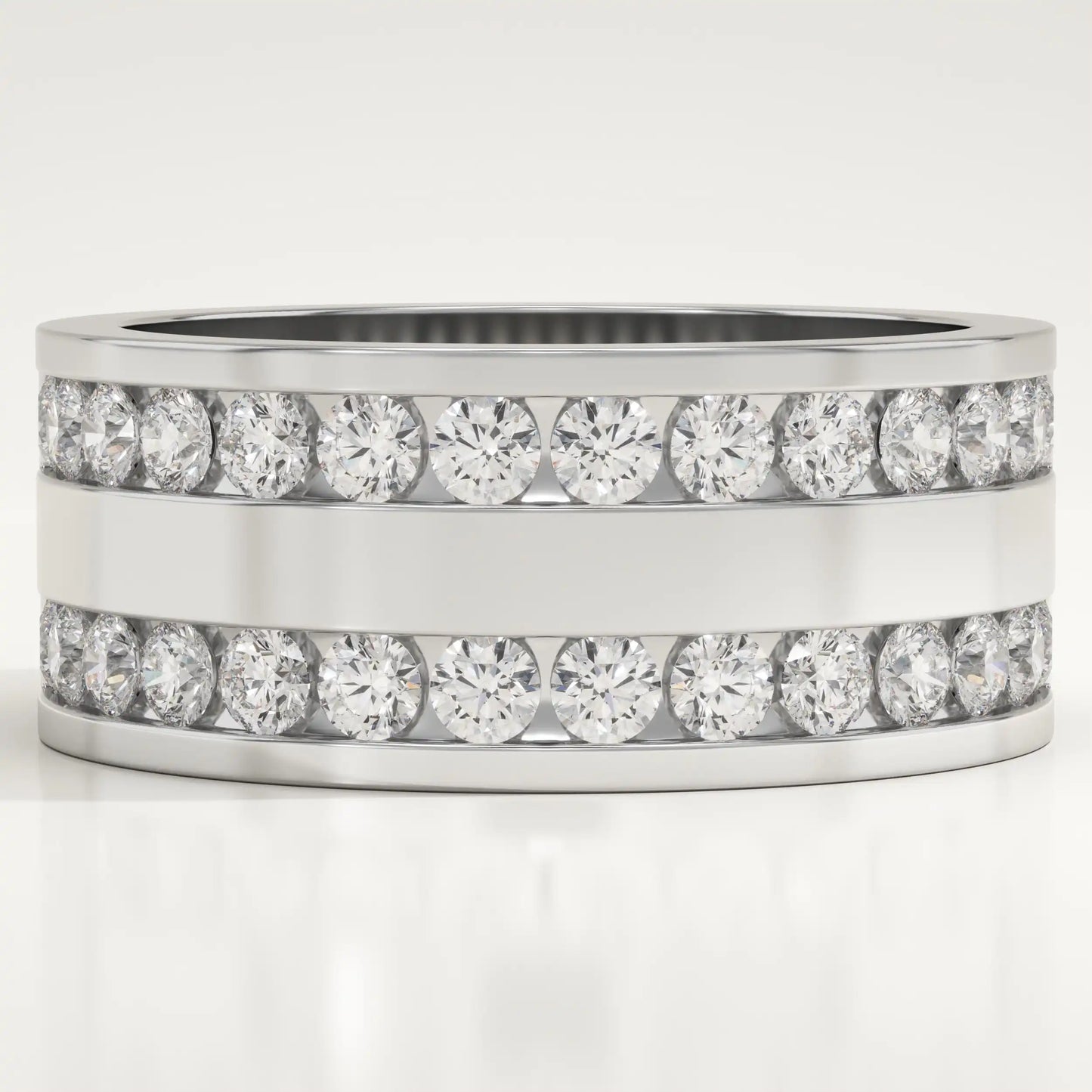 1.12 TCW Round Lab-Grown Diamond Channel Setting Wedding Band For Men