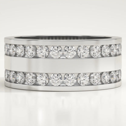 1.12 TCW Round Lab-Grown Diamond Channel Setting Wedding Band For Men