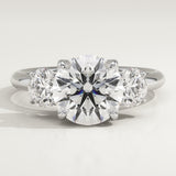 1.5 CT Round Cut Three Stone Lab-Grown Diamond Engagement Ring