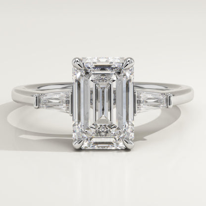 Emerald Cut Three Stone Lab-Grown Diamond Engagement Ring