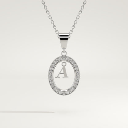 0.05 TCW Round Lab-Grown Diamond A Initial Necklace
