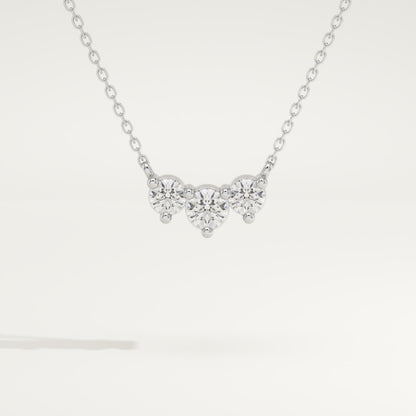 0.35 TCW Round Lab-Grown Diamond Three Stone Charm Necklace