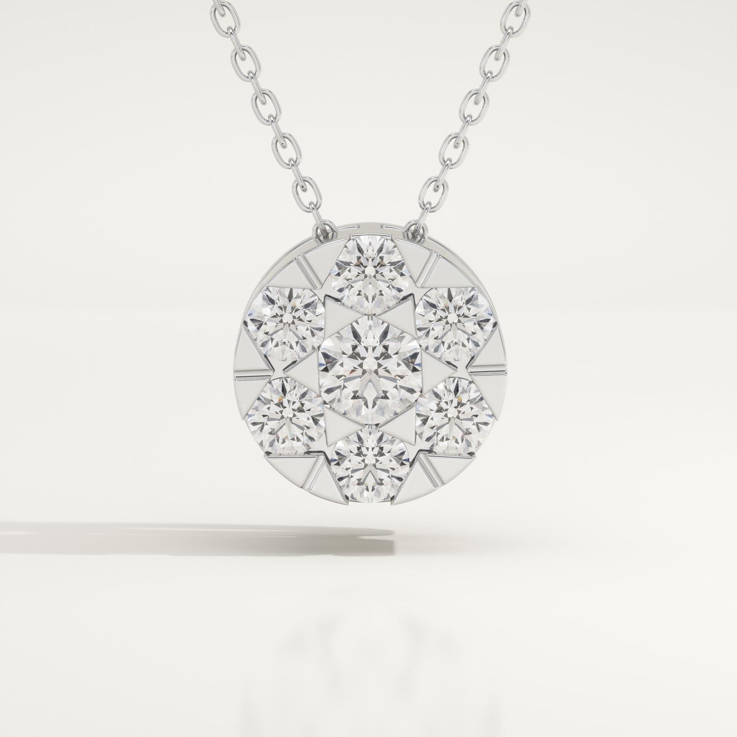 0.57 TCW Round Lab-Grown Diamond Circle Charm Necklace