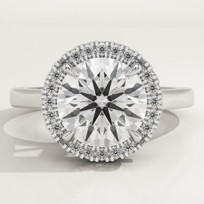 Round Cut Halo Lab-Grown Diamond Engagement Ring