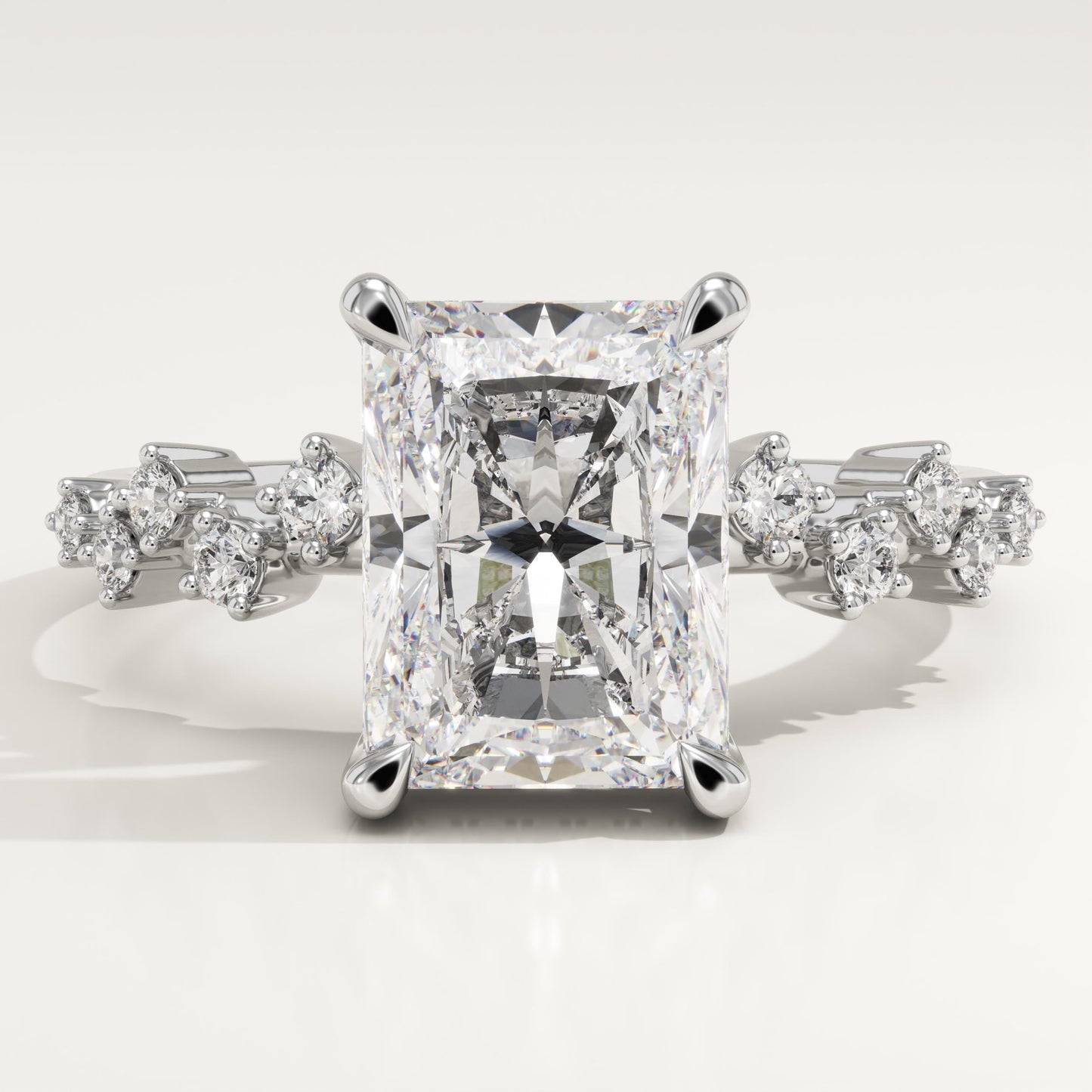 Radiant Cut Hidden Halo & Pave Lab-Grown Diamond Engagement Ring