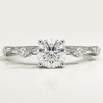 2.0 CT Round Cut Dainty Pave Lab-Grown Diamond Engagement Ring