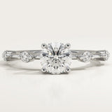 2.0 CT Round Cut Dainty Pave Lab-Grown Diamond Engagement Ring