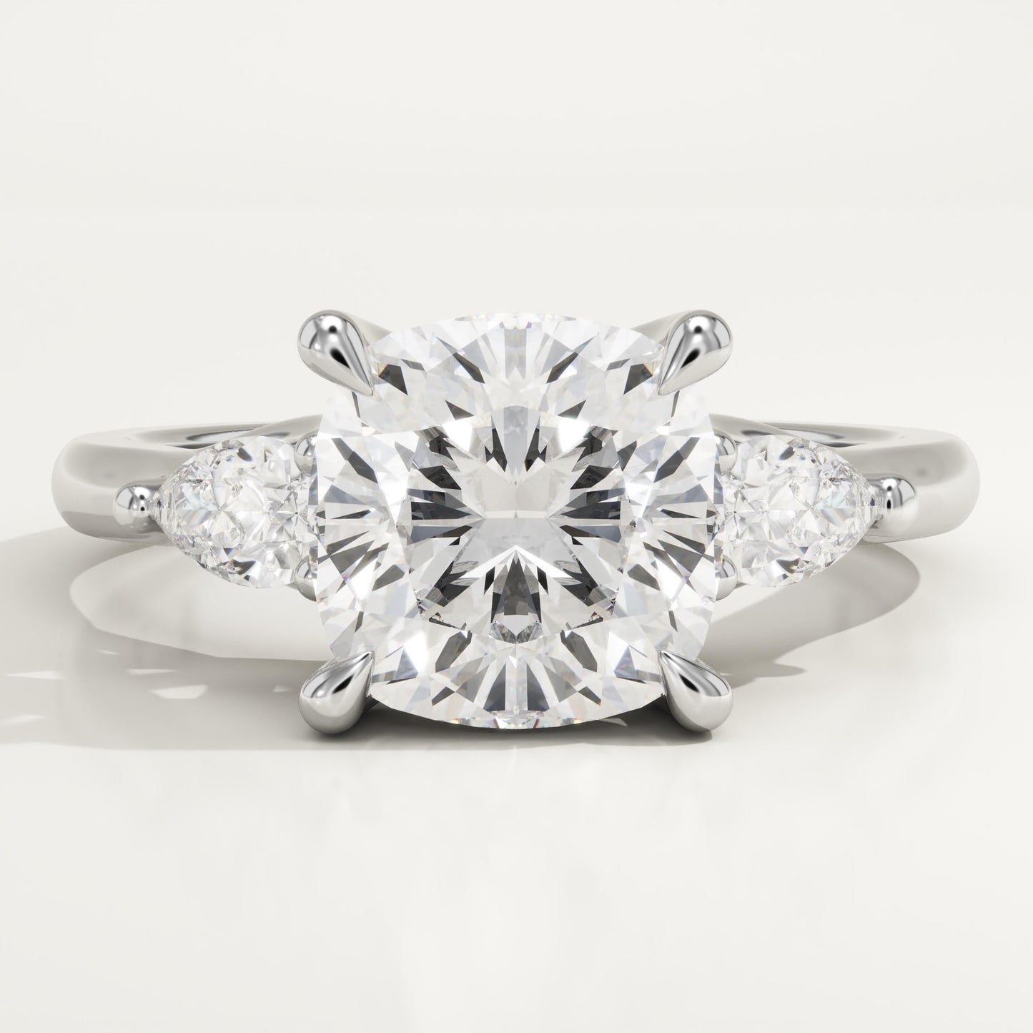 Cushion Cut Three Stone Lab-Grown Diamond Engagement Ring