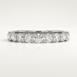 1.1 TCW Round Cut Lab-Grown Diamond Half Eternity Wedding Band