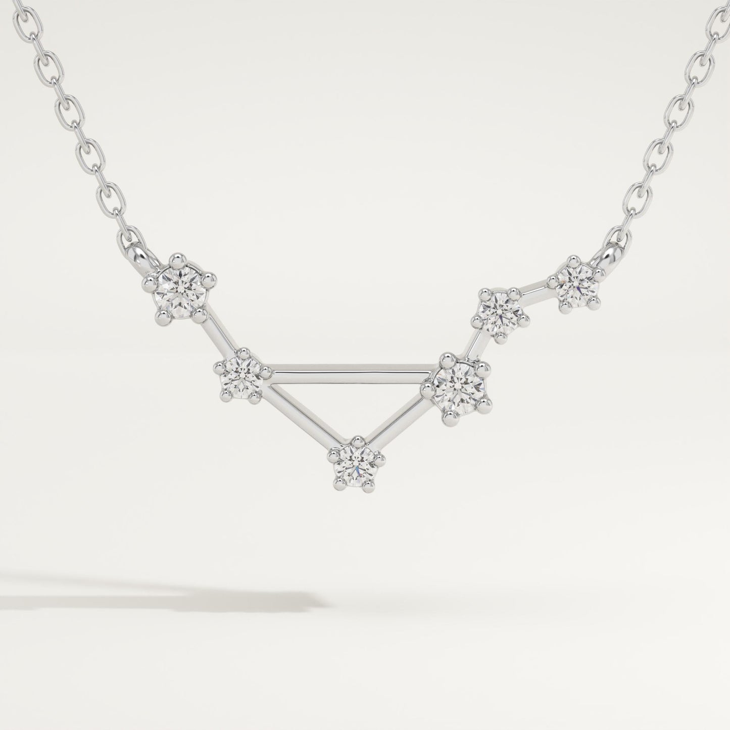 0.078 TCW Round Lab-Grown Diamond Libra Constellation Necklace