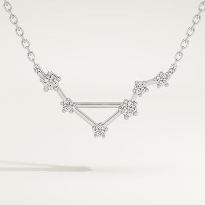 0.078 TCW Round Lab-Grown Diamond Libra Constellation Necklace