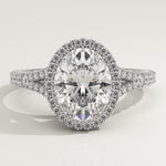 2.0 CT Oval Cut Halo & Pave Lab-Grown Diamond Engagement Ring