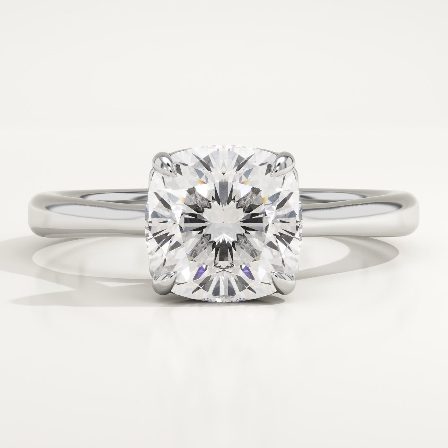 1.75 CT Cushion Cut Solitaire Moissanite Engagement Ring