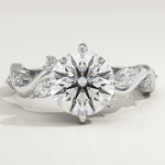 1.5 CT Round Cut Twig Pave Lab-Grown Diamond Engagement Ring