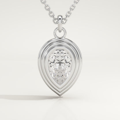 2 CT Pear Lab-Grown Diamond Solitaire & Bezel Necklace