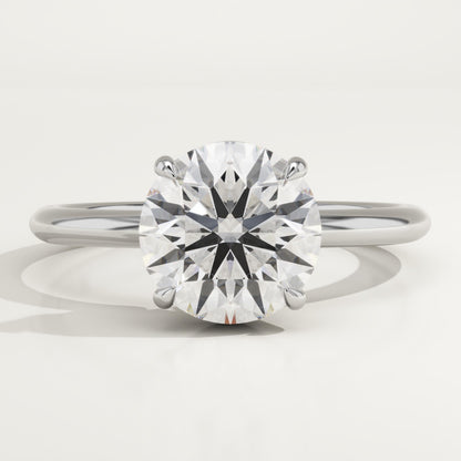 2 CT Round Cut Solitaire Moissanite Engagement Ring