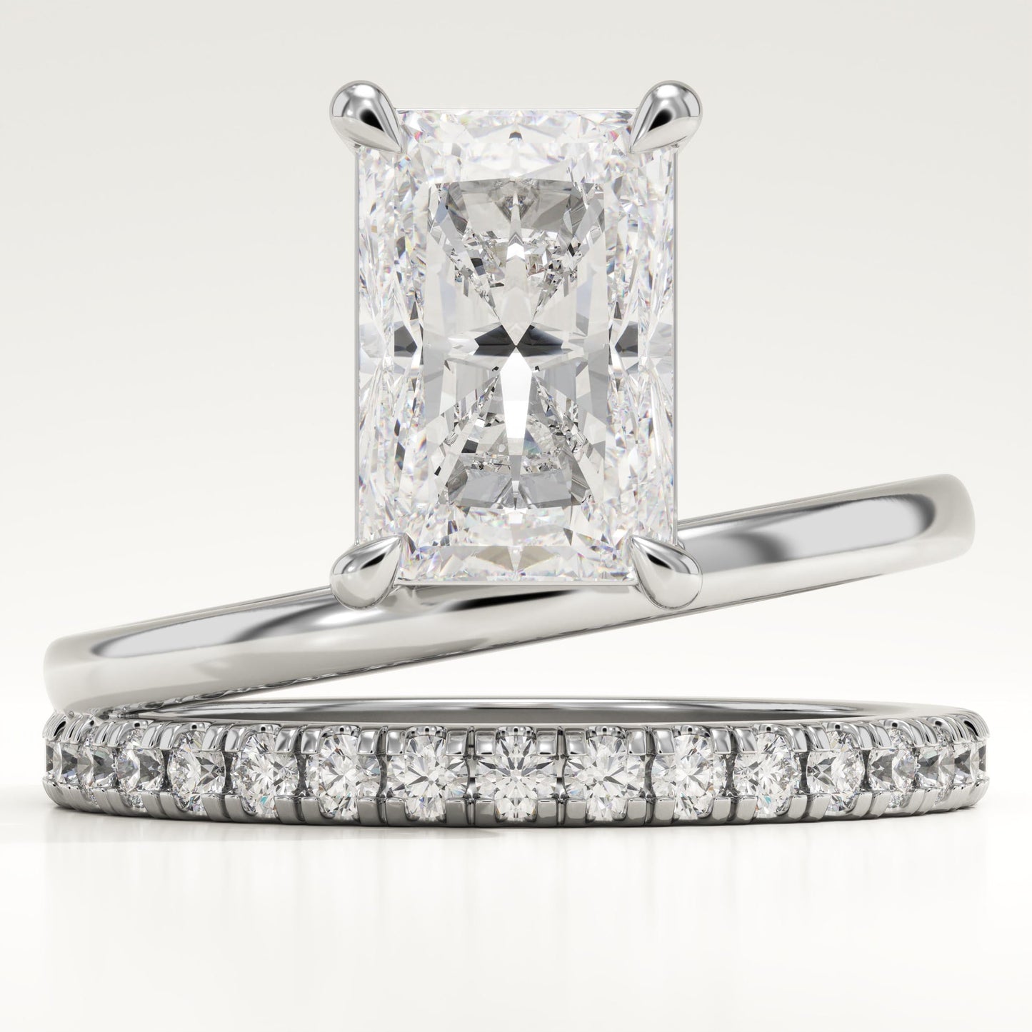 Radiant Cut Pave Lab-Grown Diamond Engagement Ring