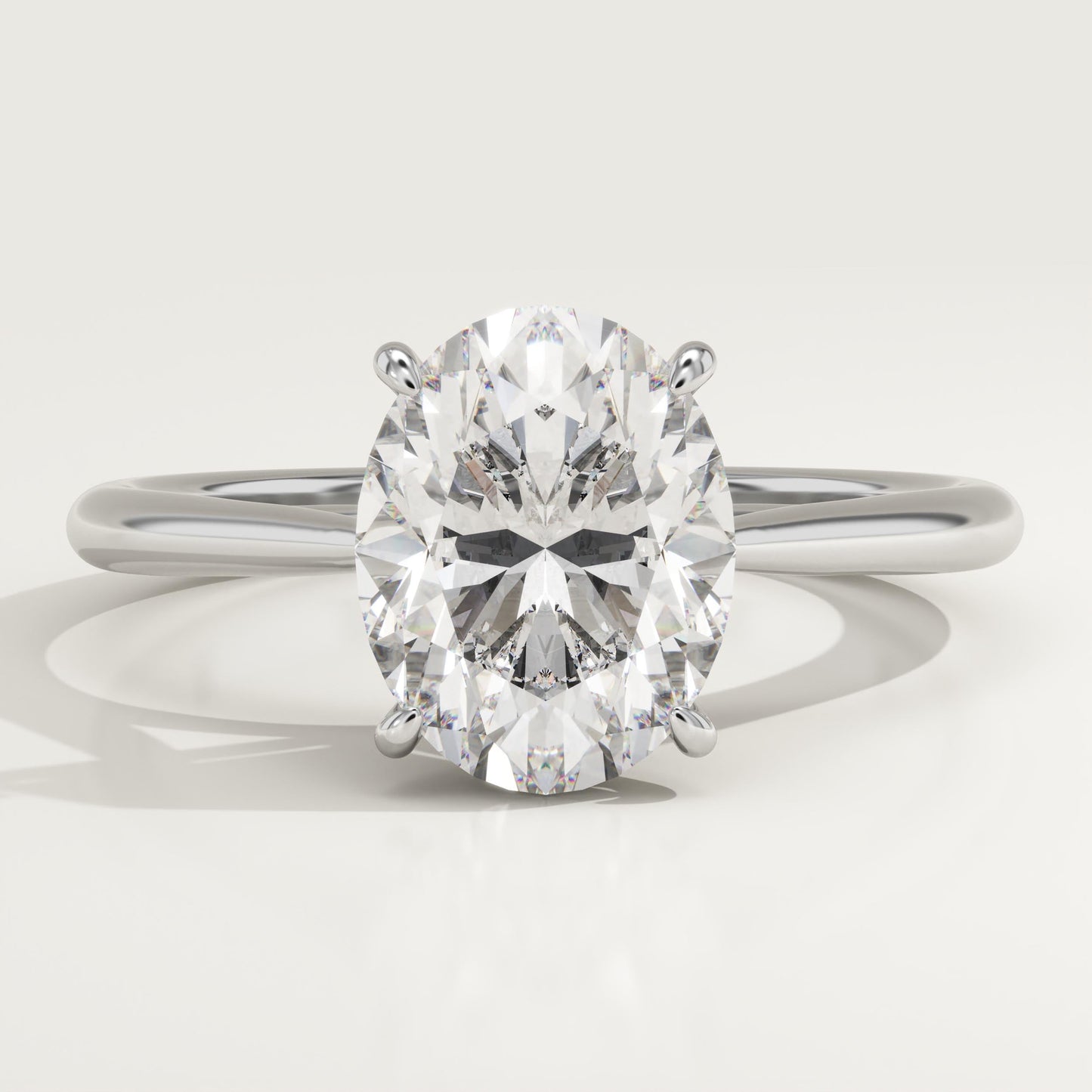Oval Cut Solitaire Cathedral Lab-Grown Diamond Engagement Ring