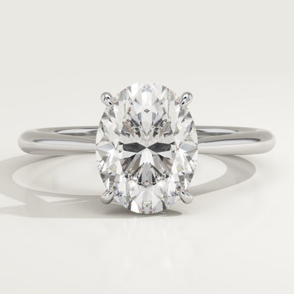 Oval Cut Solitaire Cathedral Lab-Grown Diamond Engagement Ring