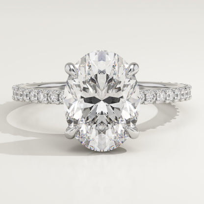 Oval Cut Pave Lab-Grown Diamond Engagement Ring