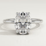 2.0 CT Oval Cut Hidden Halo Lab-Grown Diamond Engagement Ring