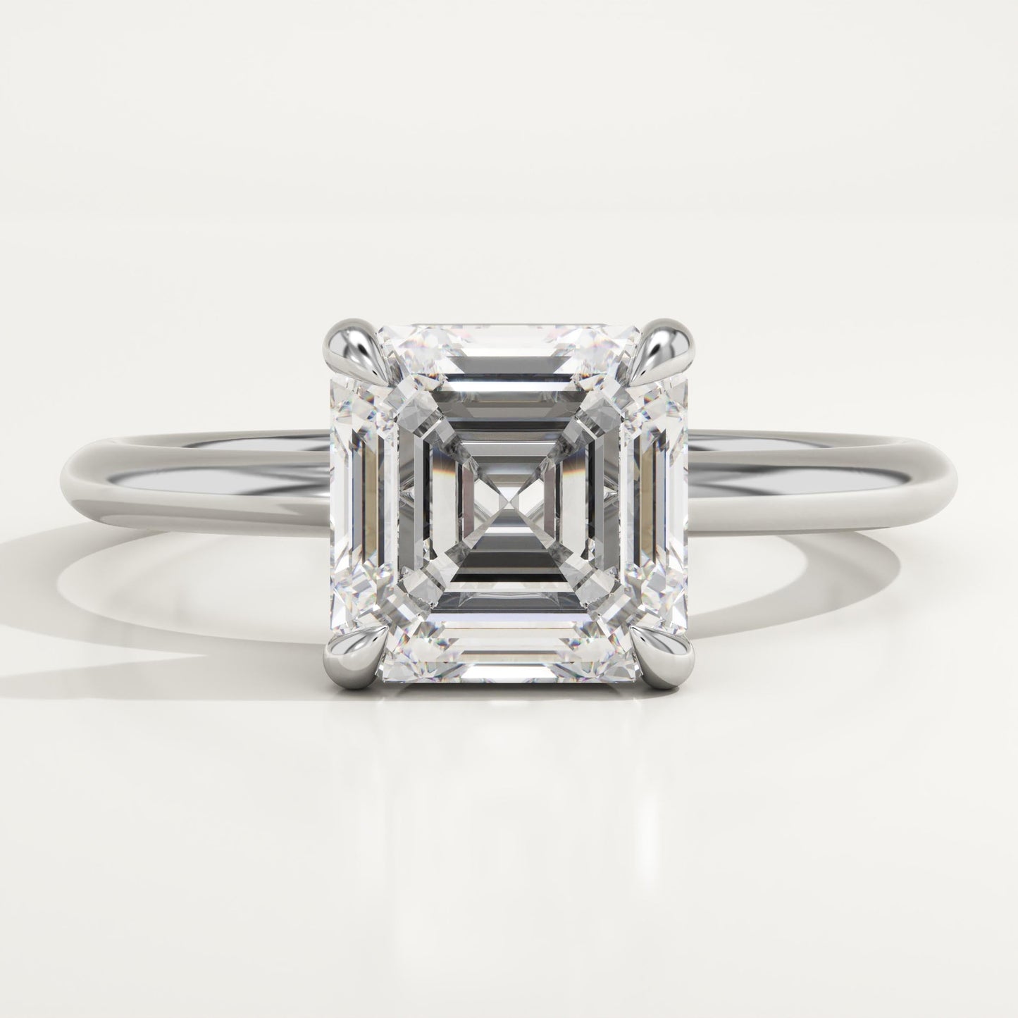 1.75 CT Asscher Cut Solitaire Moissanite Engagement Ring