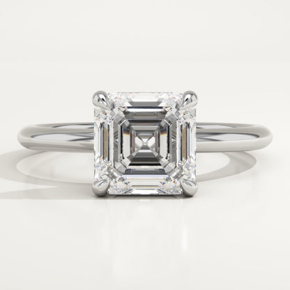 1.75 CT Asscher Cut Solitaire Moissanite Engagement Ring