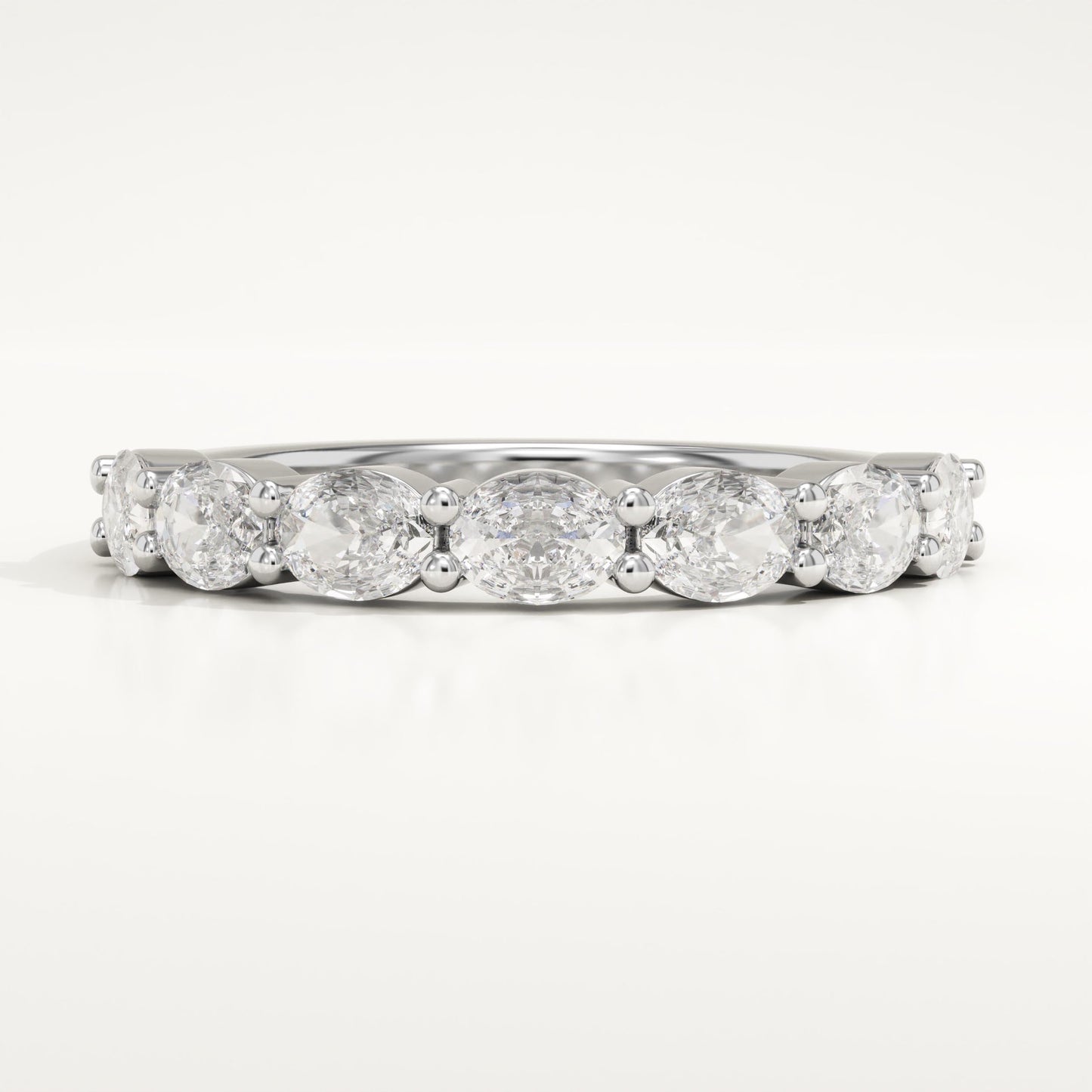 1.18 TCW Oval Lab-Grown Diamond Half Eternity Wedding Band