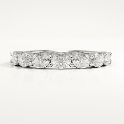 1.18 TCW Oval Lab-Grown Diamond Half Eternity Wedding Band