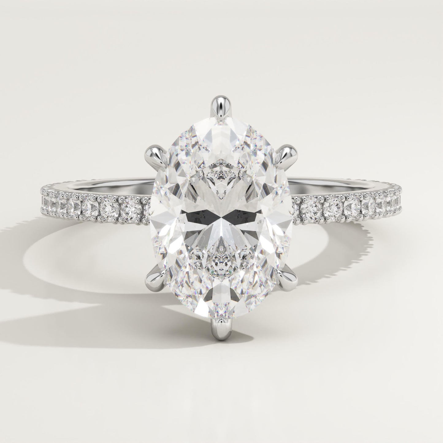 Oval Cut Pave Lab-Grown Diamond Engagement Ring