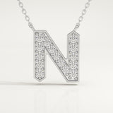 0.31 TCW Round Lab-Grown Diamond N Initial Necklace