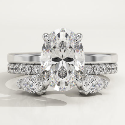 Oval Cut Cluster Lab-Grown Diamond Bridal Set