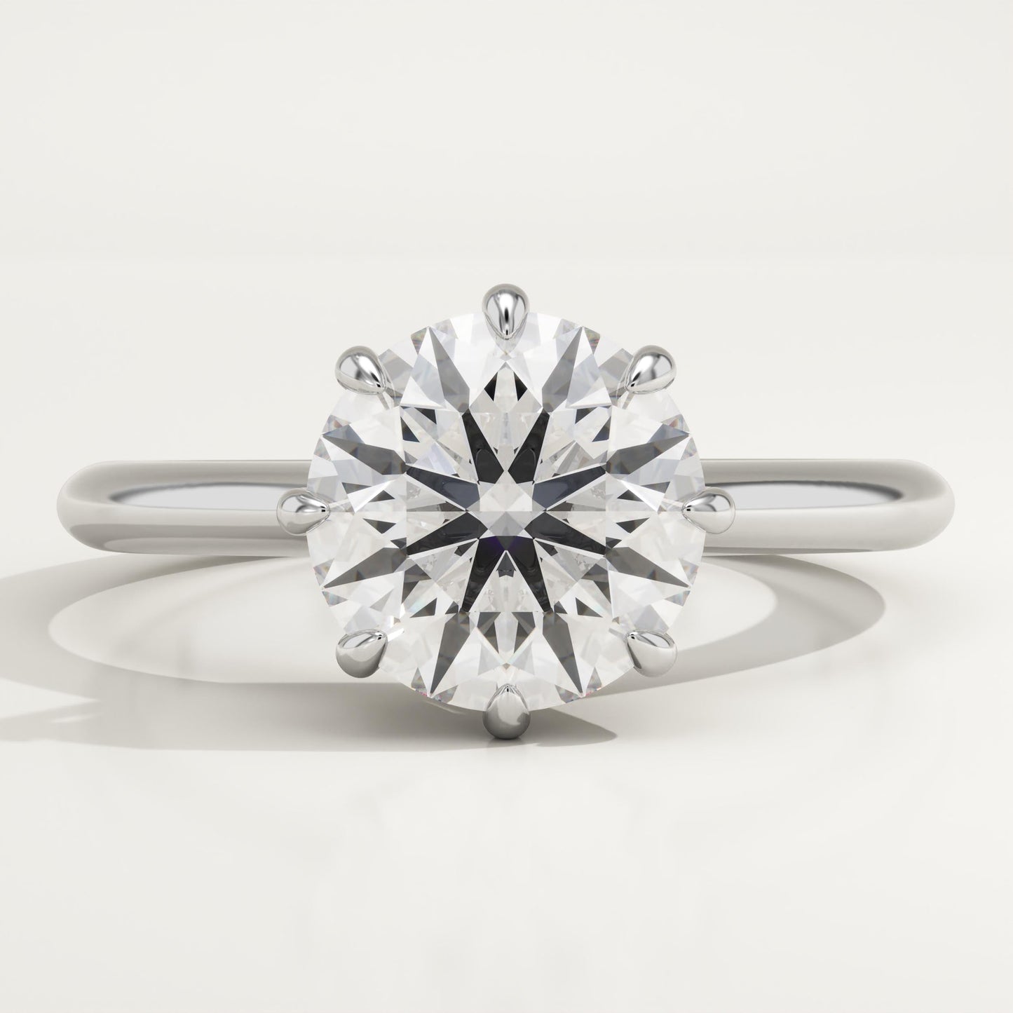 2 CT Round Cut Solitaire Moissanite Engagement Ring