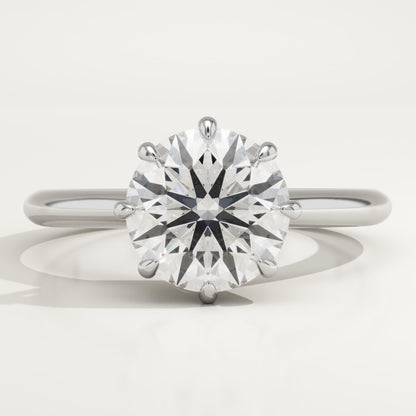 2 CT Round Cut Solitaire Moissanite Engagement Ring