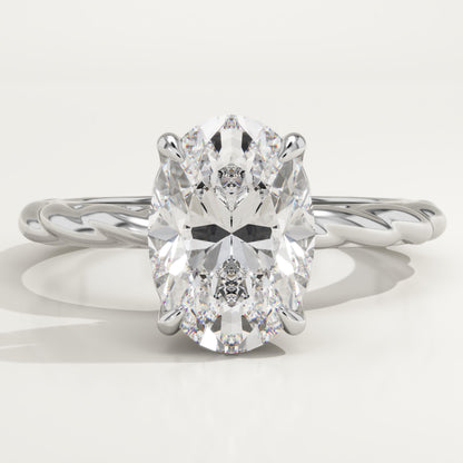 Oval Cut Twisted Shank Lab-Grown Diamond Engagement Ring