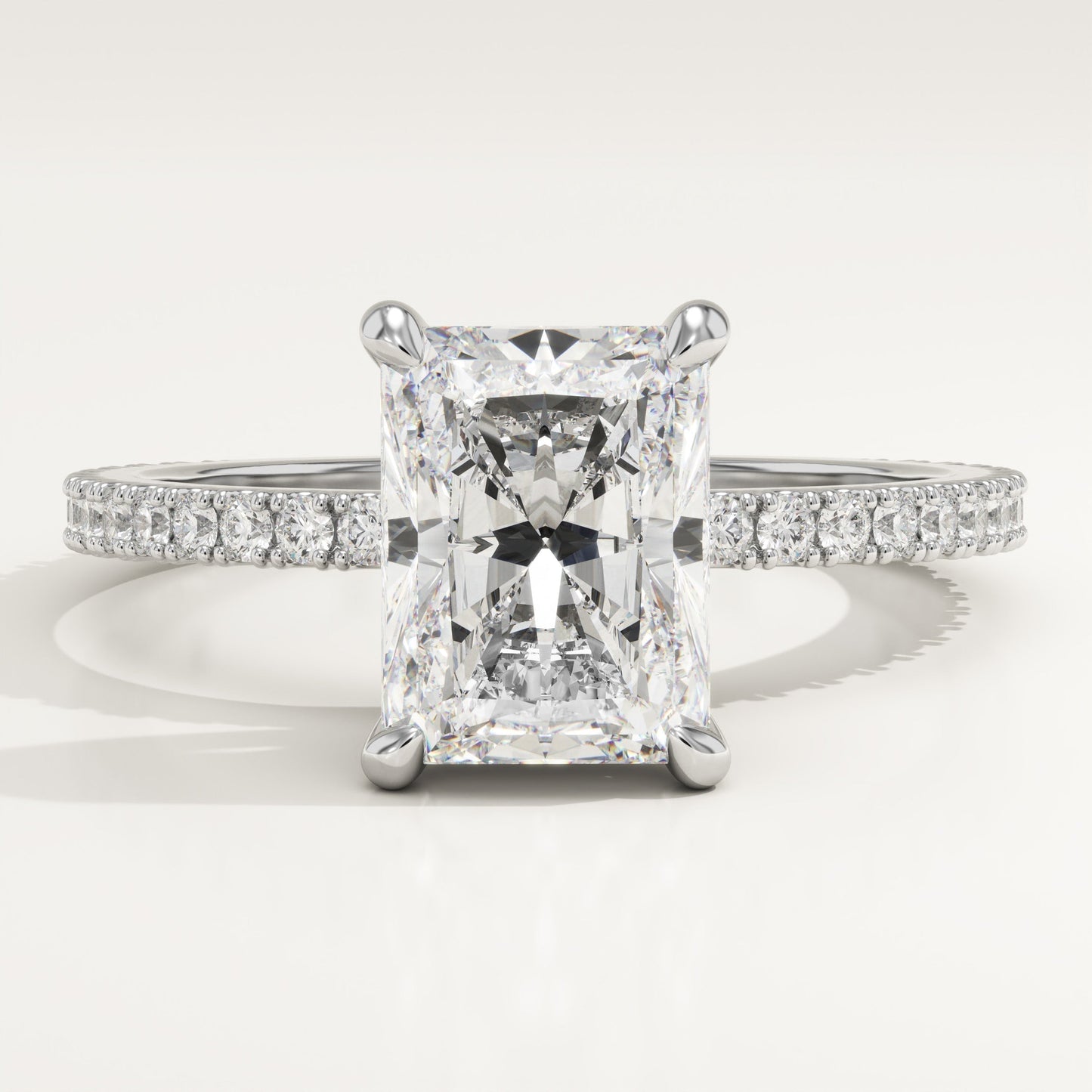 Radiant Cut Pave Lab-Grown Diamond Engagement Ring