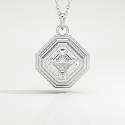 2 CT Asscher Lab-Grown Diamond Solitaire & Bezel Necklace
