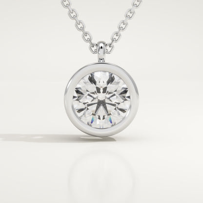 2 CT Round Lab-Grown Diamond Solitaire & Bezel Necklace