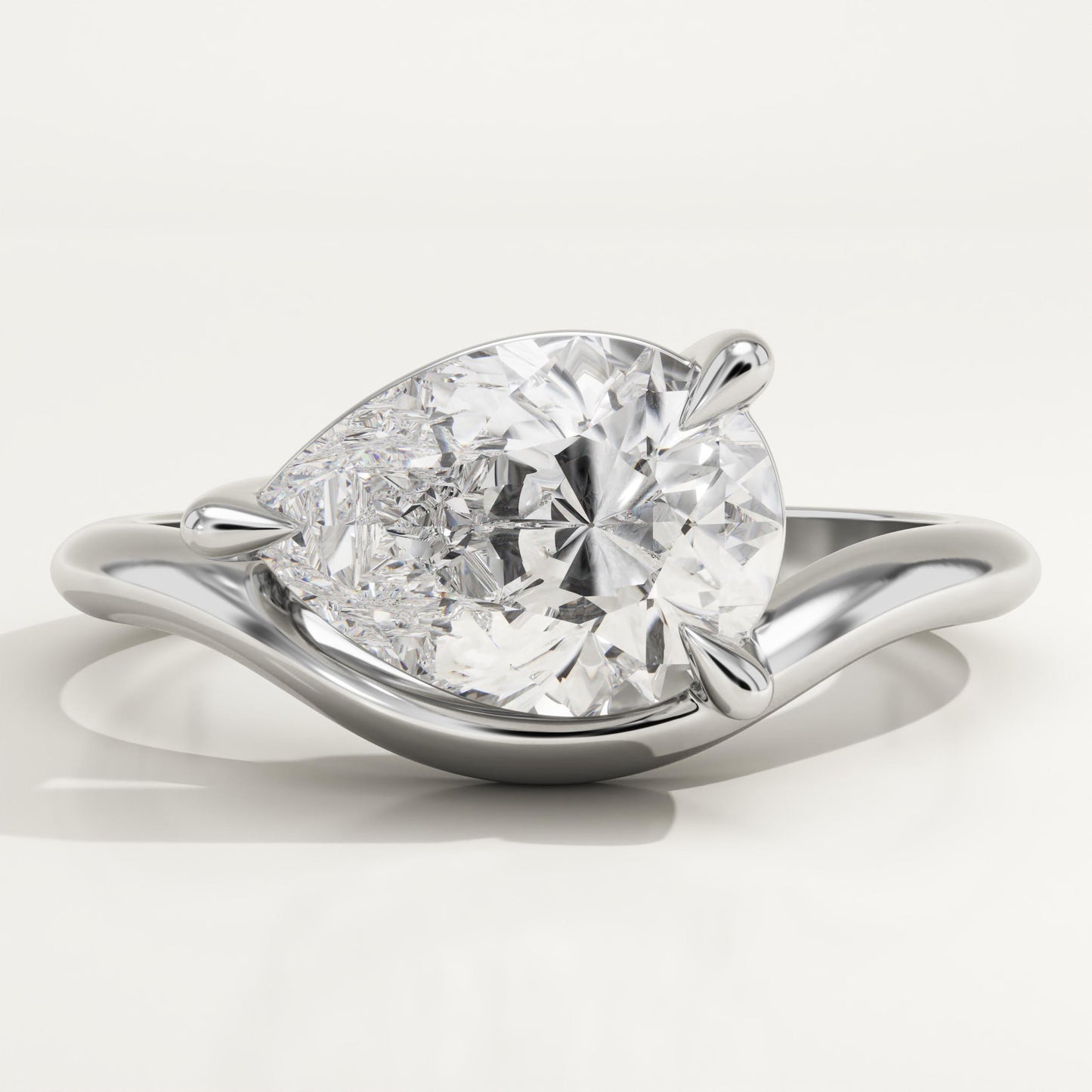 Pear Cut Solitaire Lab-Grown Diamond Engagement Ring