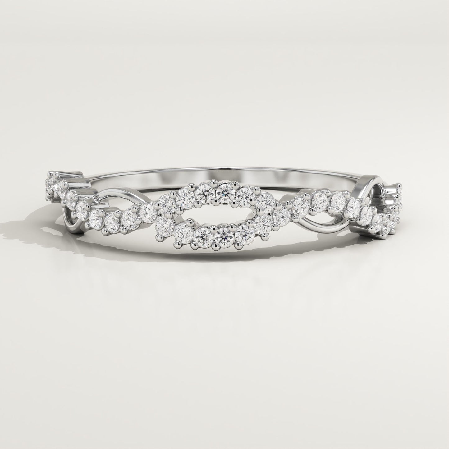 0.16 TCW Round Lab-Grown Diamond Twisted Wedding Band