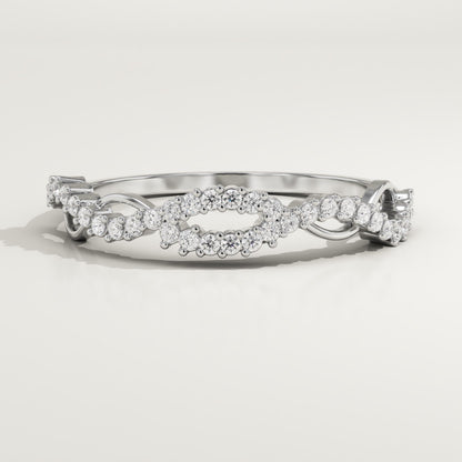 0.16 TCW Round Lab-Grown Diamond Twisted Wedding Band