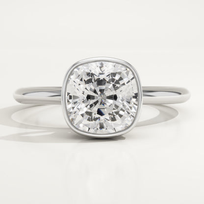Cushion Cut Bezel Lab-Grown Diamond Engagement Ring