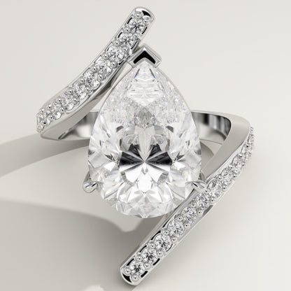 Pear Cut Twisted Pave Lab-Grown Diamond Engagement Ring
