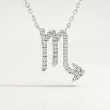 0.093 TCW Round Lab-Grown Diamond Virgo Zodiac Necklace