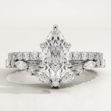 1.08 CT Marquise Cut Pave Lab-Grown Diamond Bridal Set